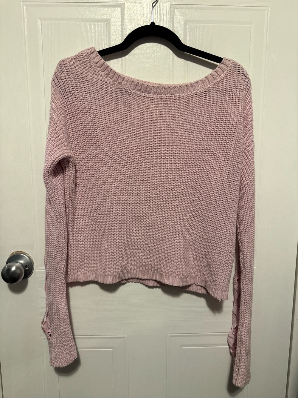 Garage Pastel Pink Ribbed Knit Top